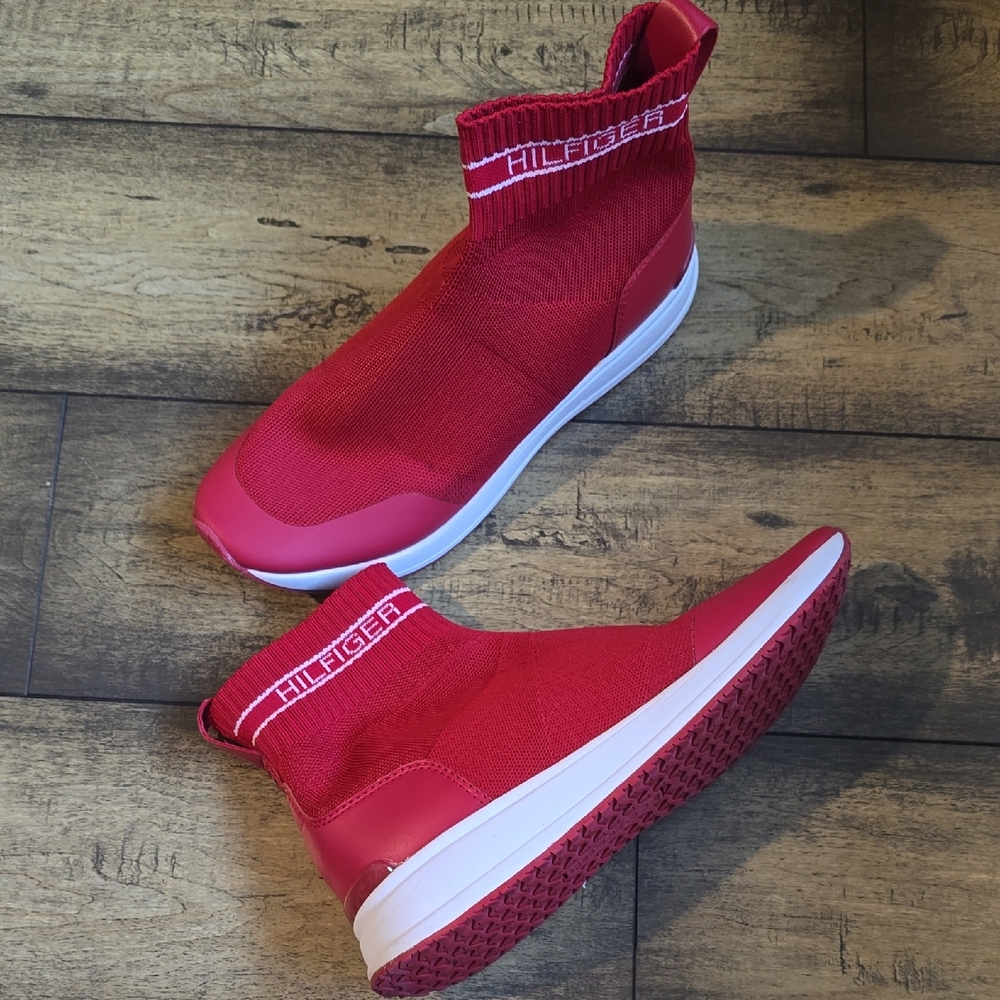 Tommy Hilfiger Red Knit Sneakers